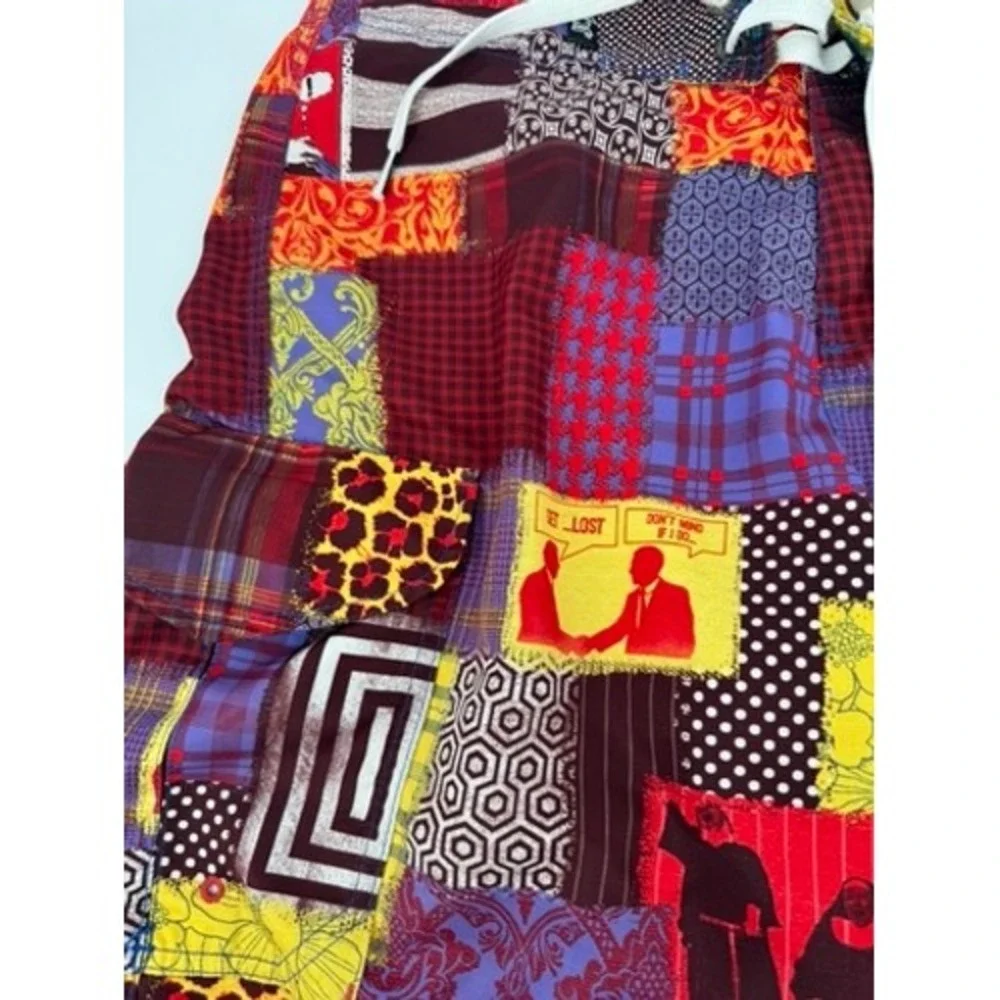 Lost Enterprises Board Shorts‎ Mens 32 Y2K Multicolor Patchwork Graphic Surf